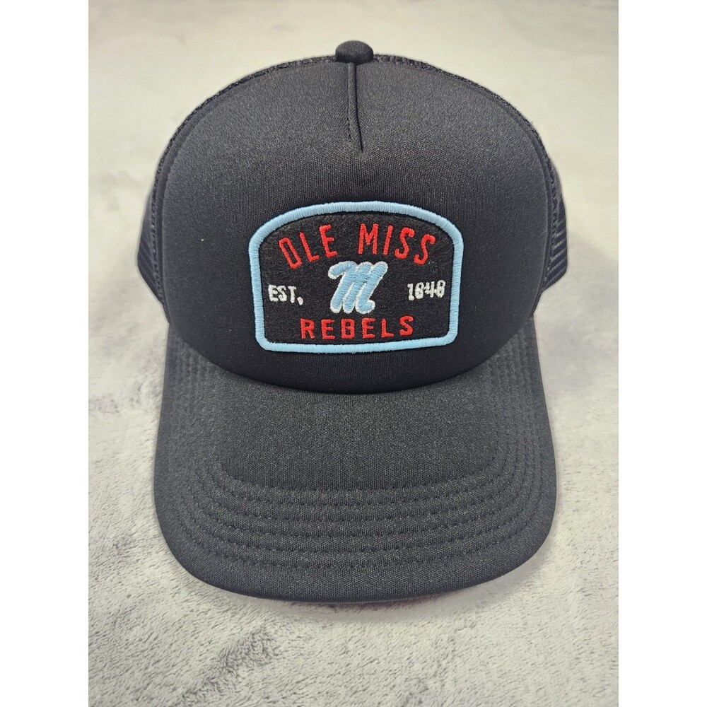 Ole Miss Rebels Trucker Hat Legacy 92 Black Mesh Snapback EST 1848 M Patch Cap